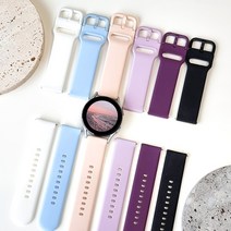 영스피플 갤럭시워치 6 5 4 호환 벨트 버클 실리콘 스트랩 1 2 3 클래식 프로 액티브 40 41 42 44 46 20 줄, 딥퍼플, 20mm L