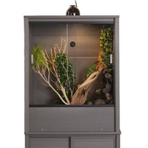 Madagascar 수직 파충류 라운지 서식지 (길이 76.2cm(30인치) x 너비 61cm(24인치) x 높이 91.4cm(36인치) ECOFLEX®로 제작 무독성 및 친, Grey, Grey