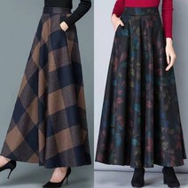 채크롱치마/롱스커트/패션스커트/중년여성/소녀/긴치마/무늬치마/화려한치마/치마코디/기모치마/미디스커트