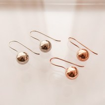 MOOLDN 925실버 10MM 은볼 후크형 귀걸이 (2colors)