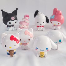 산리오 캐릭터 빅 피규어 세트 미니어쳐 데코덴 장식 꾸미기 DIY 마이멜로디 키티 시나모롤, 곰돌이키티