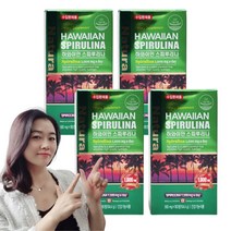 하와이안 스피루리나 스피루니나 스피리루나 스피루나 항산화 피부 건강 엽록소 영양제 SPIRULINA 식약처인증 건강기능식품, 4통(3개월)