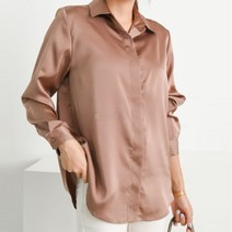 제이블리 로맨틱 새틴 히든 버튼 블라우스