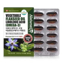 아마씨유 식물성 플랙시드 오일 리놀렌산 오메가3 지방산 1000mg x 60캡슐, 1박스