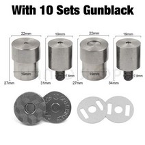 뱃지제작 10 대/몫 14mm 18mm 자기 지갑 단추 리벳 가방 자석 버클 설치 DIY 가죽 공예 금형 모양 틀 몰드 입체 모양틀 다이 액세서리, With 10 Gunblack