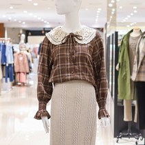 ab.f.z [ab.f.z] 자수레이스카라체크블라우스 (KSV4HB34)