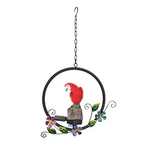 OEM 태양광등 앵무새 철제 등수지 공예품 정원 잔디등, 1개, Red_