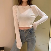 모노위크 세레나 크롭 여성긴팔티셔츠