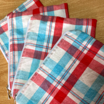 체크 지퍼파우치 1+1