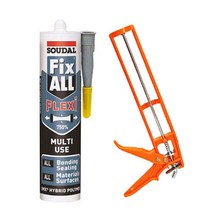 수달 픽스올 실리콘 플렉시 냄새없는 고탄성 방수 강력접착실리콘+플라스틱건 회색 세트