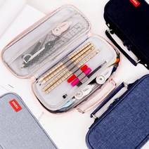 큰 수납 천 필통 원지퍼 고등학생 대학생 파우치 중학생 쇼핑몰 대형, 네이비, 본상품선택