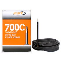 타보자고 자전거 튜브 700c 700x25c/700x28c/700x32c FV100 하이브리드 자전거 튜브 (25/32-622)