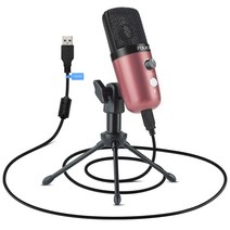 FDUCE USB 플러그 앤 플레이 컴퓨터 라이브 챗 스튜디오마이크, SOLO-M160(Pink)