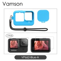 스테디 캠 카메라 봉 모노포드 삼발이 GoPro Hero 9 용 실리콘 블랙 스크, VP662-Blue-VP730