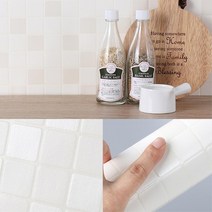 셀프인테리어 주방타일 싱크대위 스티커시트필름 가구리폼용, 타일발포시트지 벌집화이트