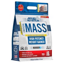 Applied Nutrition 어플라이드 뉴트리션 오리지널 크리티컬 매스 게이너 프로틴 파우더 가루 초콜릿 6kg, 1세트