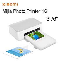 가정용사진인화기 폴라로이드 스티커사진 인생네컷 휴대용 Xiaomi mijia 포토 1s, 6인치 80매 세트