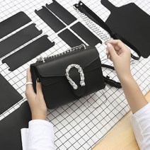 가죽 공예 키트 수제 DIY 가방 만들기 색 크로스백 토트백 데일리 숄더백, B