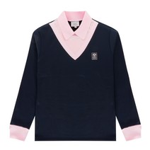 PIGC 여성 니트 패치 카라 티셔츠 네이비 (LFC140549), 090