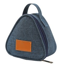 삼각형 보온도시락용 가방 학생식량봉투 운반용 식품 휴대용 여행 피크닉 수납용기 핸드백, 시안