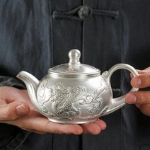 가정용 수작업 은주전자 999 순은대호 티포트 핸드메이드 퍼플샌드 실버 파베 세팅, 02 금은매화차주전자(손절판)