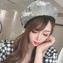 YAPOGI.2022年最新款火爆 봄과 여름 패션 여행 베레모 레트로 영국 화가 모자 모든 일치 홍콩 스타일 맞춤 스팽글 베레모 jian