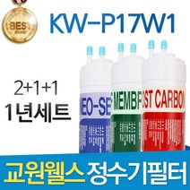 교원웰스 KW-P17W1 고품질 정수기 필터 호환 전체세트, 선택02_ 1년세트(2+1+1=4개)