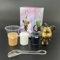 폭력적인 곰 키체인 조각 그래피티 피규어. DIY 동물 유체 안료. 수제 취미용 베어브릭 비닐 장식., 01 Style A