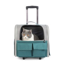 아지 고양이 캐리어 산책 이동 백팩 가방 2, 녹색 유모차