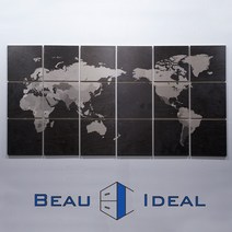 BIWS01 대형 나무 세계지도 액자 / 로비 벽장식 / 로비장식 / 사무실 벽장식 / 로비인테리어 / 회사로비 / 회사로비장식 / 사무실인테리어 / 로비벽인테리어 / 회사인테리어, 화이트and블랙
