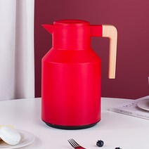 보온 보냉 가정용 식당 주전자 테이블팟 1L 손잡이 커피 핸들 텀블러, 차이나 레드-1000 ml