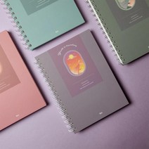 아이비스 A5 스프링 노트 감성 일러스트 노트, 핑크