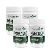 PLUSFARM 플러스팜 MSM 1000 뉴질랜드 엠에스엠 식이유황 영양제 120캡슐 4개