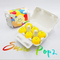 스마일 팝 ver.2 계란골프공 6구 2피스 무광 비비드 컬러볼 골프공 인쇄 선물, 초록(GREEN)