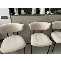 북유럽식탁의자 플리스책걸상, 흰색 (두껍게)