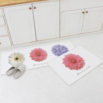 상상후 북유럽 발매트 주방매트 현관매트 러그, 06_블루밍가든(SET)
