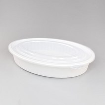 타원찜용기(중/백색)-KH, 선택1. 세트구매(몸통＋뚜껑), 1개