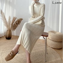 엘케이트 여성 원피스 LYT078 여자 세로 빅골지 니트 드레스