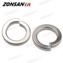 고무오링 패킹 실리콘 오링 고무링 ZONSANTA-A2 304 스테인레스 스틸 분할 스프링 잠금 와셔 탄성 가스켓, 09 M10 x 25Pieces