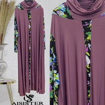 이슬람 여성복장 이슬람 여성의기도 드레스 Hijab Abaya With 2Hat Khimar Djellaba Femme Jibab 두바이 아