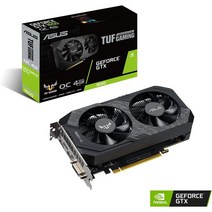 ASUS TUF 게이밍 엔비디아 지포스 GTX 1650 OC 에디션 그래픽 카드(PCIe 3.0 4GB GDDR6 메모리 HDMI Display포트 DVI D 1x 6핀 전원 커넥, Graphic Card