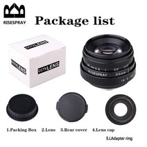 캐논 니콘 호환 미러리스렌즈 risespray 35mm f1.6 iii 수동 초점 mf 프라임 렌즈 aps-c for eos-m n1 fuji fx sony nex micro, 캐논 EF-M, 35mm f1.6 블랙