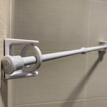 무타공 커텐봉 압축봉 고정 클립 거치대 코너형 2P