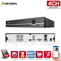 영어 매뉴얼 HD 4채널 5MP 6-in-1 AHD 디지털 녹화기 초고화질 DVR USB 와이파이 운동 검측 H265 클라우드 P2P XMeye 4ch CCTV용, 1T