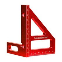 다각도 측정 눈금자 알루미늄 합금 목공 사각 각도기, 중국, 빨간