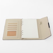 오피스 가죽 마그네틱 다이어리형 노트 바인더 구조 포켓 + 펜꽂이 인조가죽((PU) 커버 + 자석잠금형 - 속지 유선 약 80매 / 속지 사이즈: 14cmx21cm, 블루