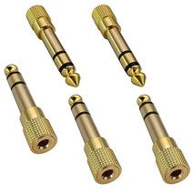 AAOTOKK 14 ~ 3.5mm 헤드폰 어댑터 금도금 6.35mm (14인치) 수3.5mm (18인치) 암 스테레오 오디오 컨버터 증폭기 기타 홈 시어터 장치 믹싱 용 콘솔(5