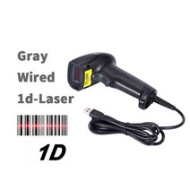 가성비 휴대성 휴대용 바코드 리더용 1D USB 레이저 스캐너 스캐닝 도구 상점 슈퍼마켓 도서관 창고 호환, 03 Gray-Wired