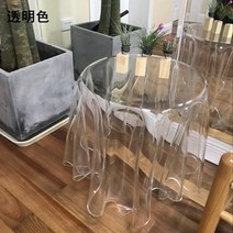 투명 아크릴 원형 사이드테이블 거실창가 침대옆사이드 미니 고스트 물결테이블, 라지(투명) 50-58 cm