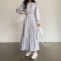 더핑크 / [더핑크] 더먼 루즈핏 캉캉 라운드 롱 원피스